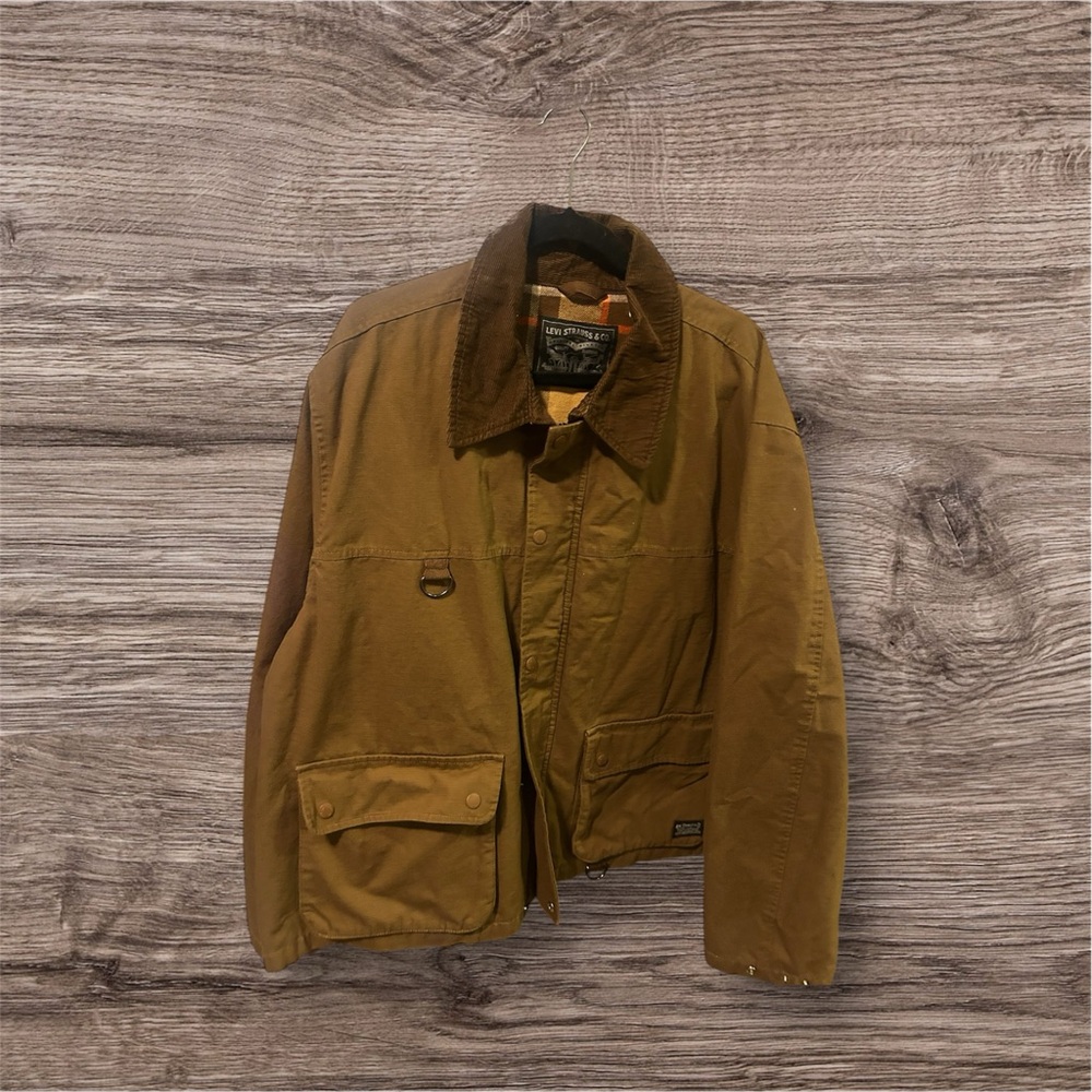 Levi's Brown Military Field Jacket with Corduroy Collar